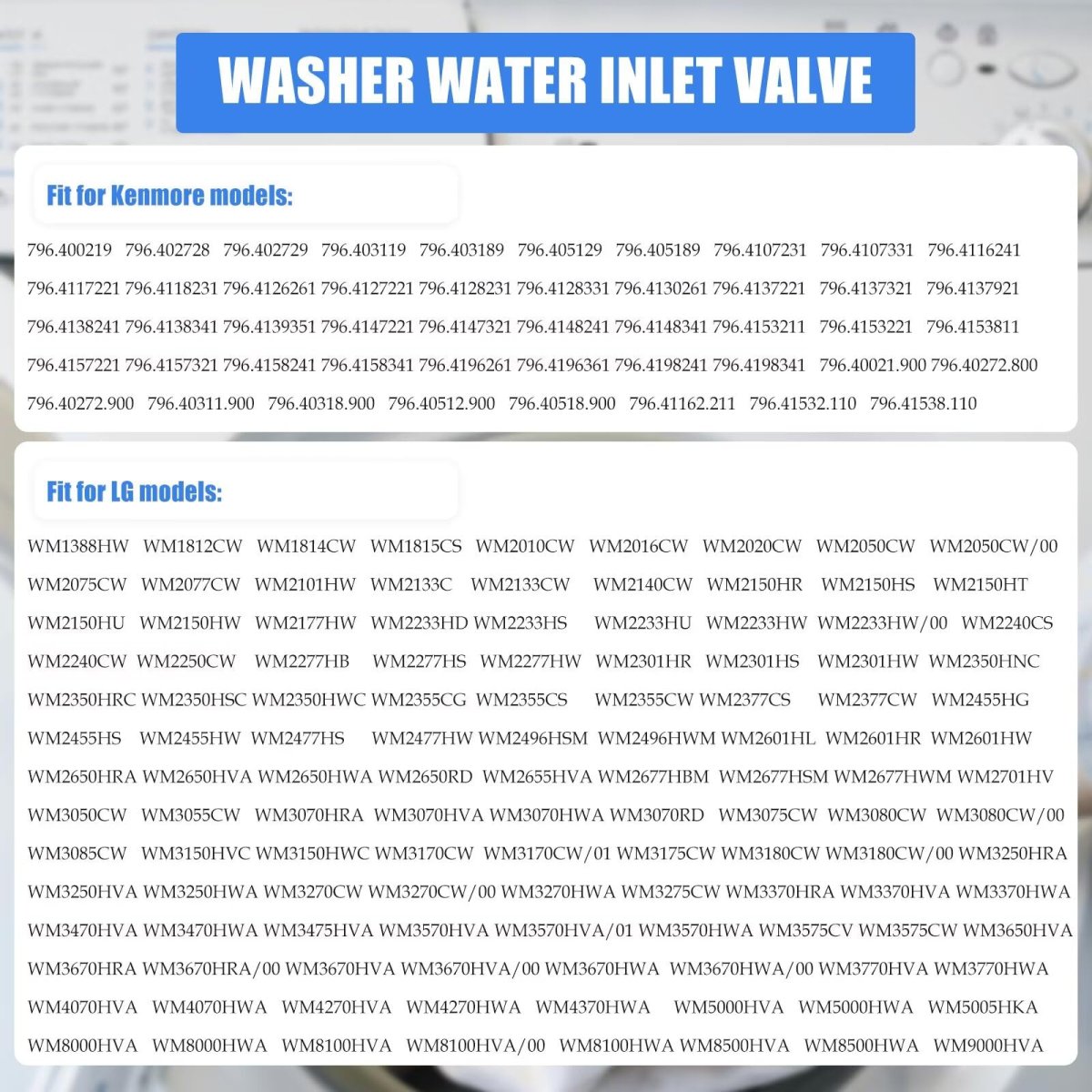 5220fr2075l And 5220fr2006h Cold Hot Water Inlet Valve For Kenmore Washer Wm9000hwa Replaces 5220fr2006q Ps3527427 Ah3527427