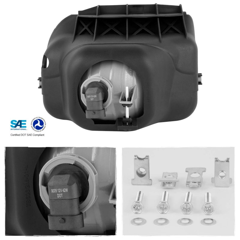 Akkon Fits 2003-2006 Chevy Silverado Avalanche Bumper Driving Fog Lights Lamps Chrome Housing