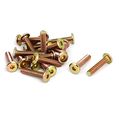 Uxcell M6x30mm Flat Hex Socket Head Hexagon Furniture Bolts Connector Fastener 20pcs