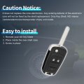 Key Shell Caseless Entry Remote Key Fob Replacement For Chevrolet Equinox 2010-2017 Sonic 2012-2017 3 Buttons Oht01060512