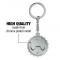 Ford Mustang Logo Keychain Chrome Plated Metal Pop Cap Bottle Opener