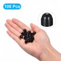 Uxcell Plastic Dome Bolt Nut Protection Cap Covers M4 7mm Hex Screw Cover Black 100pcs