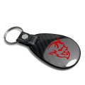 Dodge Demon In Red Real Carbon Fiber Large Tear-drop Key Chain Keychain Official Licensed