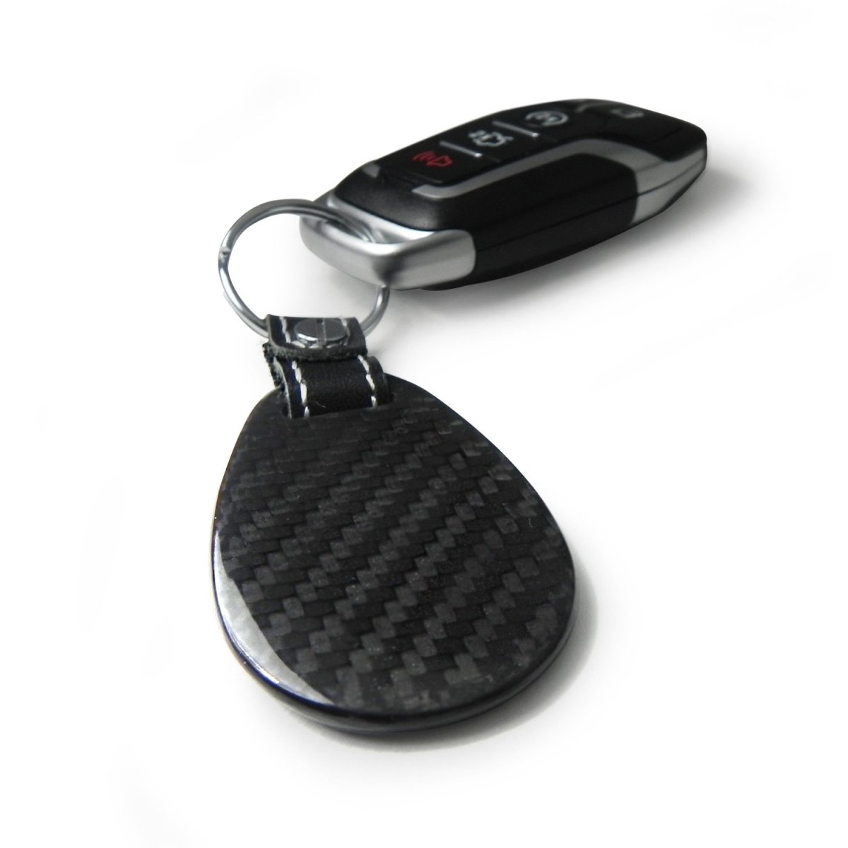 Dodge Demon In Red Real Carbon Fiber Large Tear-drop Key Chain Keychain Official Licensed