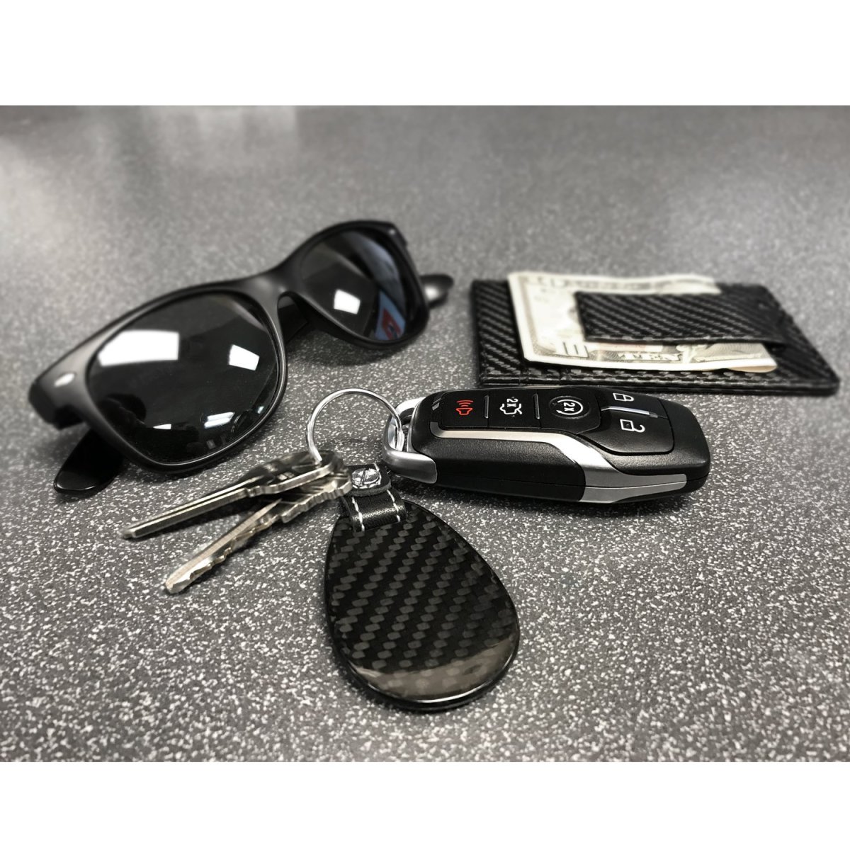 Dodge Demon In Red Real Carbon Fiber Large Tear-drop Key Chain Keychain Official Licensed