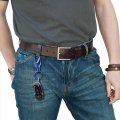 Ford Mustang Metallic Blue Carabiner Style Snap Hook Metal Key Chain 
