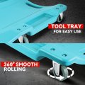 Auto Dynasty 40 Inches Mechanic Creeper Automotive Garage Repair Low Profile Under Car Rolling With Padded Headrest Plastic Sky