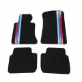 Floor Mats For Bmw 3 Series E46 1998-2006 Nylon Black With Colors Strips Let Right Front Rear 4pcs Set Carpet By Ikon 