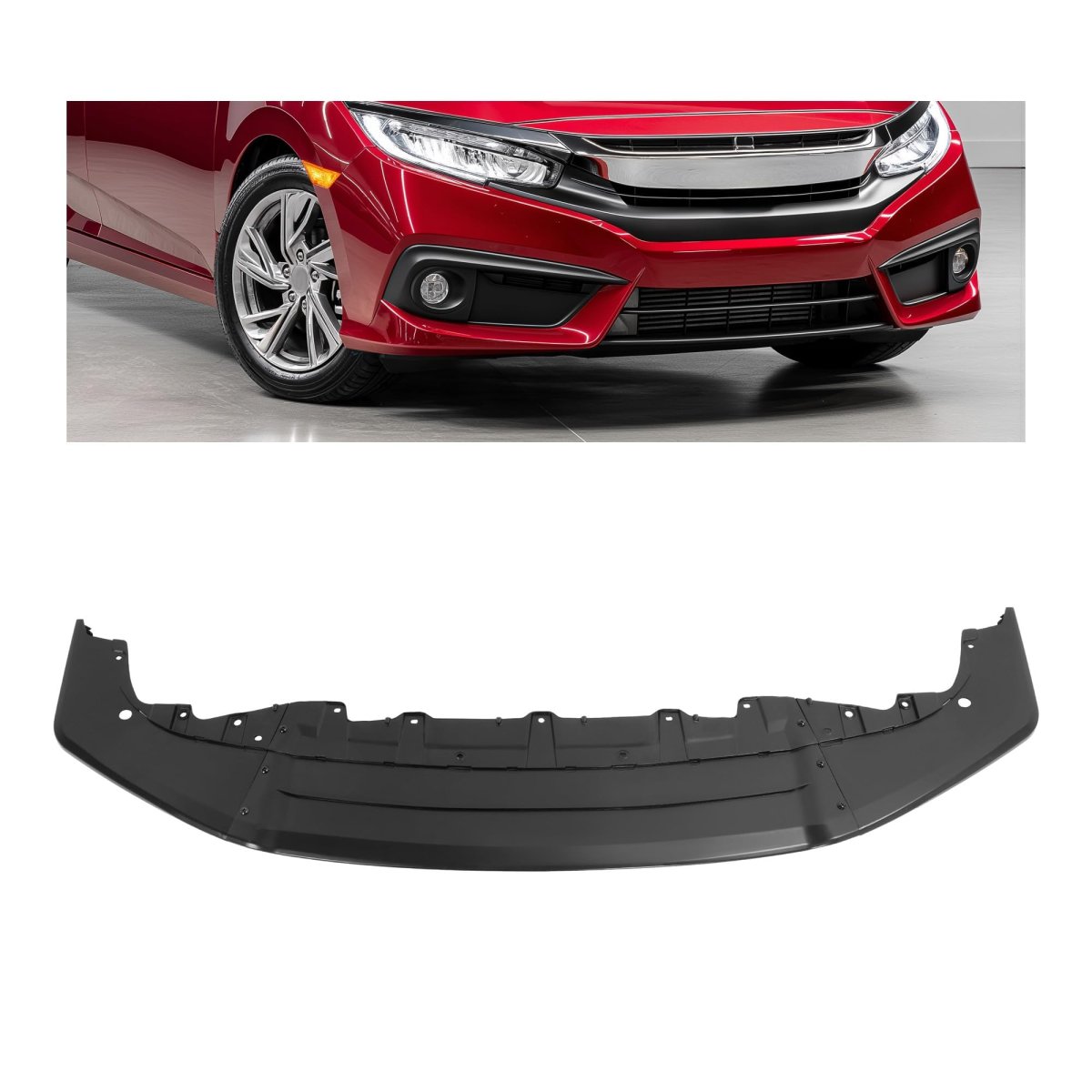 Front Bumper Valance Air Dam Deflector For 2017 2021 Honda Civic Sport Touring Hatchback Matte Black Replacement 71102tgga50