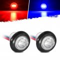Partsam 2pcs 3 4 Round Led Marker Light Red To Blue Auxiliary Dual Revolution Side Clearance Turn Signal Indicators Grommet 
