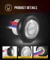 Partsam 2pcs 3 4 Round Led Marker Light Red To Blue Auxiliary Dual Revolution Side Clearance Turn Signal Indicators Grommet