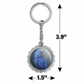 Hyacinth Macaw Parrot Keychain Chrome Plated Metal Pop Cap Bottle Opener