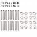 X Autohaux 16pcs Stainless Steel Exhaust Manifold Bolt Stud Hardware For Ford 4 6 5 Liter V8 2 Manifolds