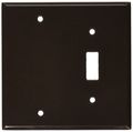 Leviton 85006 2-gang 1-toggle 1-blank Device Combination Wallplate Standard Size Thermoset Box Mount Brown 
