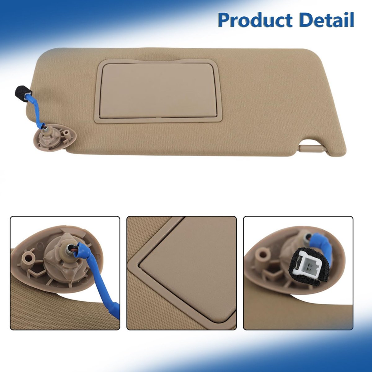 Beige Sun Visor Passenger Side With Mirror And Light Replacement For Honda Pilot 2017-2021 Ridgeline 2018-2020 83230-tg7-a12za