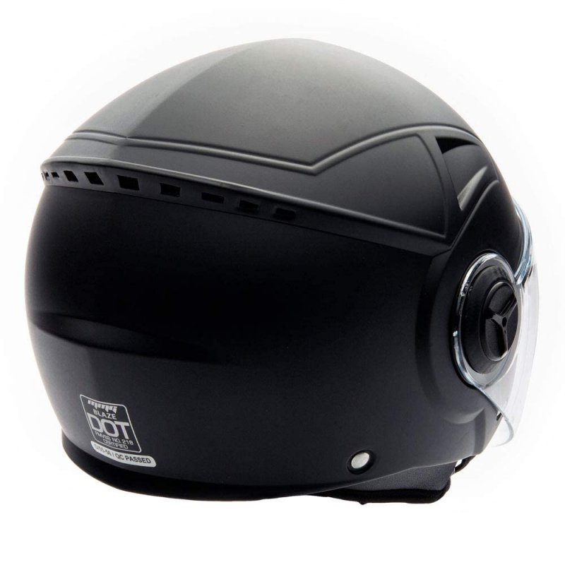 Mmg Helmets Open Face Pilot Style Integrated Flip Up Visor Dot Model 28 Xl Matte Black