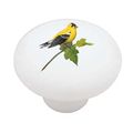 Yellow Little Finch Decorative High Gloss Ceramic Drawer Knob 
