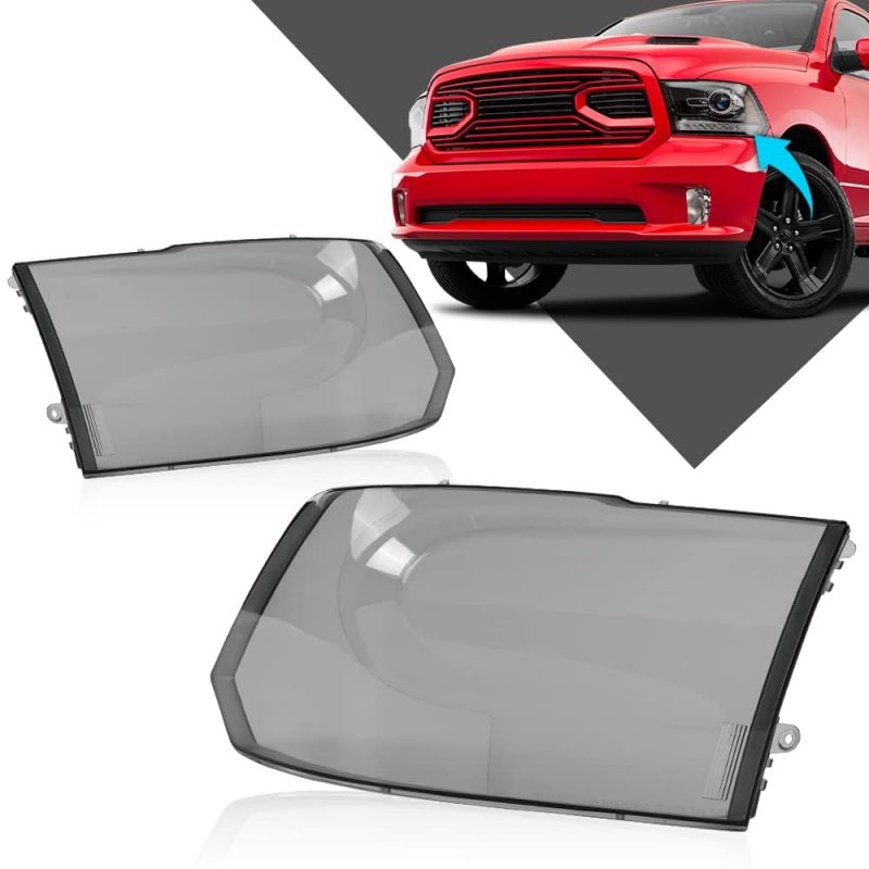 Headlight Lamps Cover For 2009 2010 Dodge Ram 1500 For 2500 3500 68001484ae 68001484ag Smoky