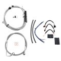 Smt- H-d Motorcycle 12 Chrome Stainless Handlebar Cable Kit Brake Line Clutch Electronic Throttle Compatible With 2016-2017 
