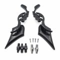 Httmt Mt252-008 Ttt002- Black Skull Blade Mirror Compatible With Cruiser Royal Star Road V-star