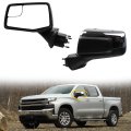 Dasbecan Left Driver Side Mirror For 2019-2024 Chevy Silverado 1500 With Power Heated Blind Spot Manual Folding Chrome Rear 