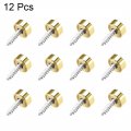 Uxcell Mirror Screws Decorative Cap Fasteners Cover Nails Electroplated Golden Silver 12mm 0 47 Brass 12pcs