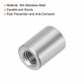 Uxcell 10pcs M6 Round Connector Nuts 304 Stainless Steel Coupling 15mm 0 6 Length Sleeve Rod Bar Stud Nut For Bracket