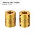 Uxcell 5pcs 12mm To Aluminum Alloy Shaft Coupling L31xd25 Flexible Coupler For Encoders And Motors Golden