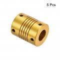Uxcell 5pcs 12mm To Aluminum Alloy Shaft Coupling L31xd25 Flexible Coupler For Encoders And Motors Golden