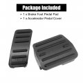 X Autohaux 2 Pcs Brake Foot Pedals Pad Cover Non-slip No Drill Metal Accelerator Pedal Covers For Volkswagen Golf Vii Black