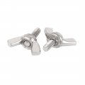 Uxcella M4 X 10mm Thread 0 7mm Pitch 304 Stainless Steel Wing Bolt Butterfly Screw Silver Tone 5pcs