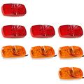 Suna 8 Pcs Trailer Rv Marker Led Light Bullseye Tiger Eye Double Bubble Clearance 10 Amber Red 12v 4x2 Rectangular Side 
