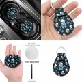 Mumeson Blue Butterfly Skull Car Seat Covers Full Set With Rubber Steering Wheel Seatbelt Shoulder Pad Armrest Cover And