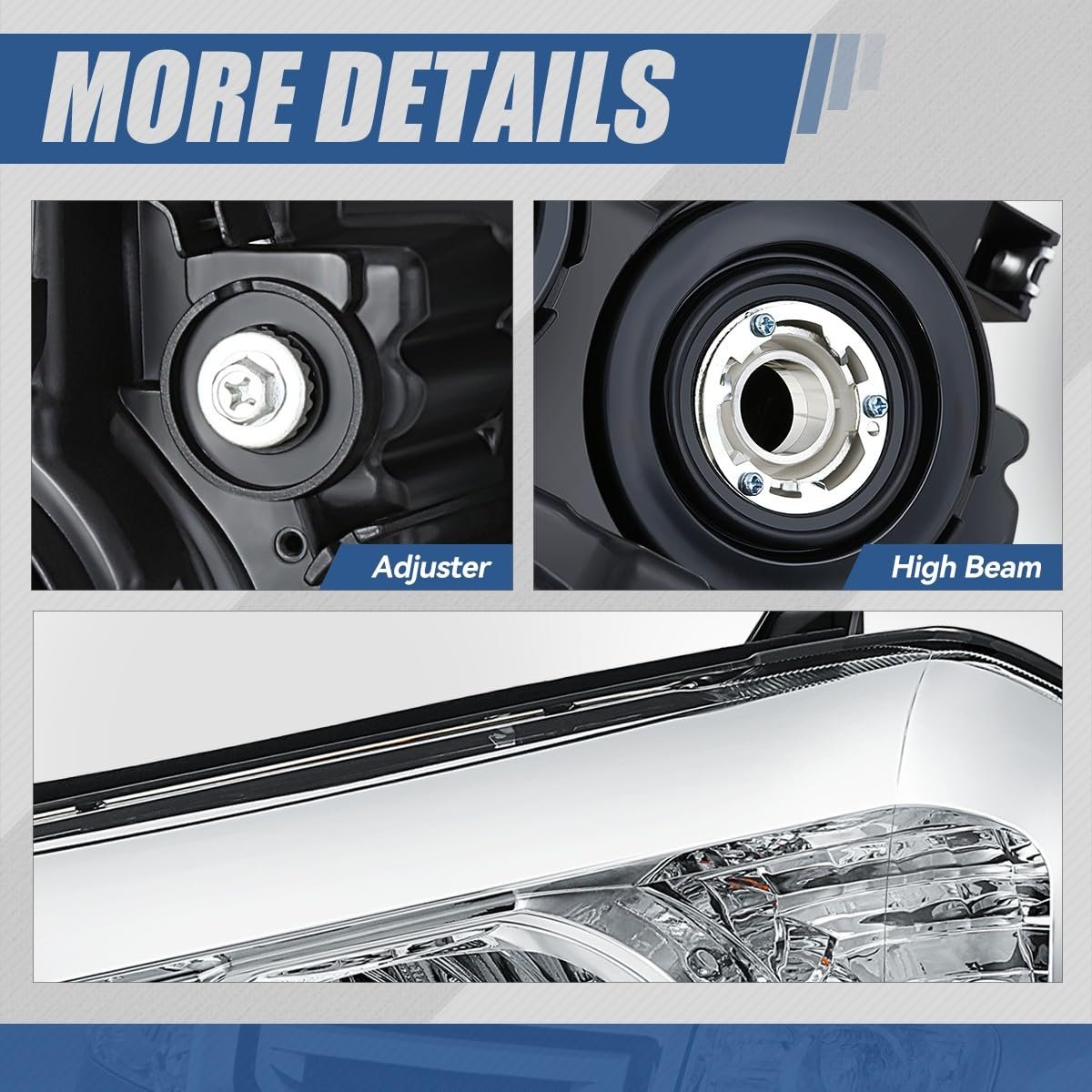 Auto Dynasty Ho2518125 Factory Style Halogen Headlight Assembly For Honda Pilot 2009-2011 Driver Left Side Chrome Housing Amber