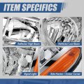 Auto Dynasty Ho2518125 Factory Style Halogen Headlight Assembly For Honda Pilot 2009-2011 Driver Left Side Chrome Housing Amber
