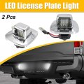 X Autohaux 2pcs Led License Plate Light Lamp Assembly Silver Tone For Chevy C1500 C2500 C3500 1988-2000 6000k White