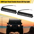 Uxcell 2 Set 60w 7 Inch Off Road Fog Lights Single Row Spot Flood Combo Beam Led Light For Truck Atv Usv Suv Pickup Boat