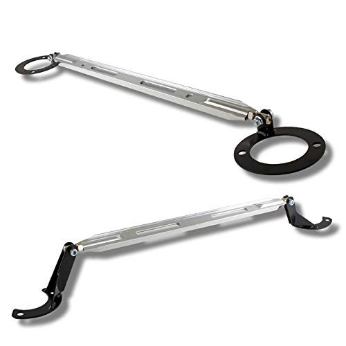 Eparts Aluminum Front Rear Upper Tower Brace Strut Bar Racing Stabilizer Silver For 1992-2001 Honda Prelude