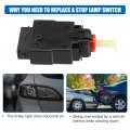 X Autohaux Stop Lamp Switch Stoplight Assembly For Bmw 525i 1989-1995 No 61318360417 Plastic Metal Black