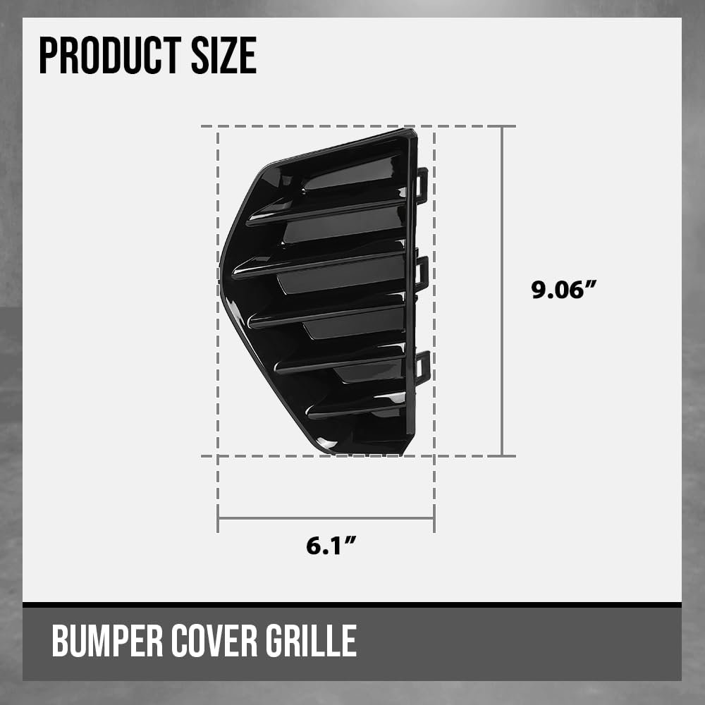 Bumper Cover Grille Front Left Side For Cadillac Xt4 2019 2020 2021 2022 2023 2024 Glossy Black Gm1038293 191275994511 84155439
