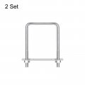 Uxcell Square U-bolts 2 Sets 87mm 3 43 Inner Width 125mm Length M10 304 Stainless Steel U Clamp Bolt With Nuts And Plates For