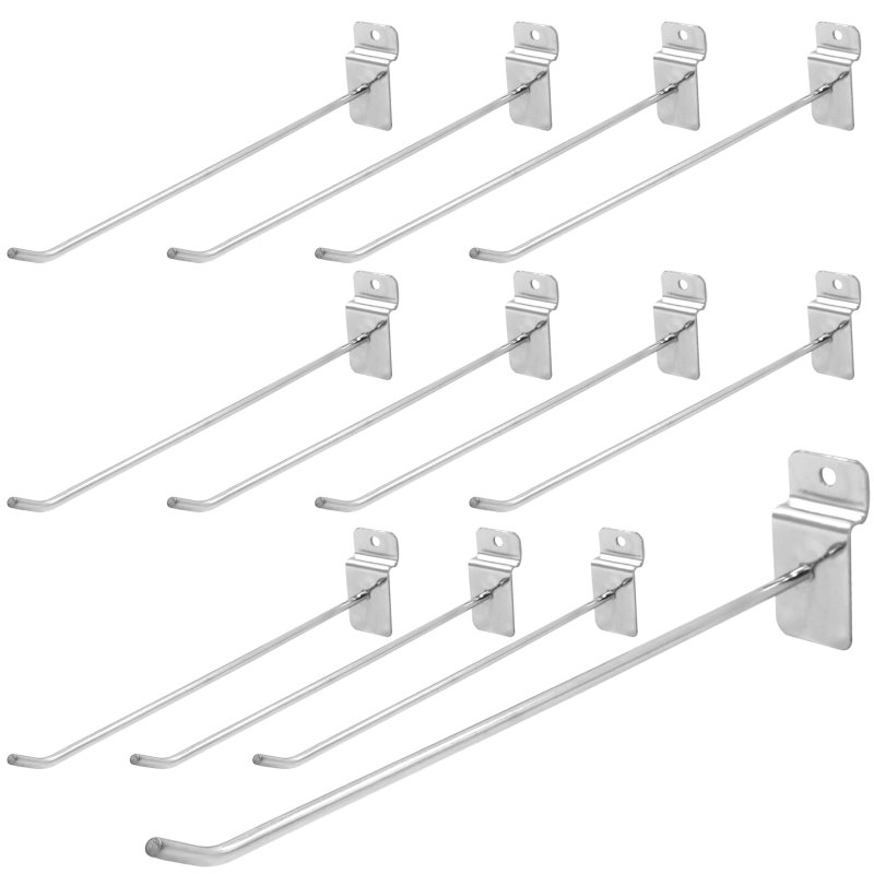 Coufce 32pc 8 Inch Slat Wall Hanging Hooks Silver Pegboard Garage coufce-32pc-8-inch-slat-wall-hanging-hooks-silver-pegboard-garage