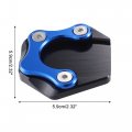 Uxcell 1 Set Aluminum Alloy Motorcycle Kickstand Plate Pad For Honda Gb350 2021-2022 Extension Foot Support With Wrench Blue