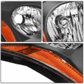 Ocpty Headlight Assembly Replacement For Nissan Altima Sedan 4dr 2010-2012 Black Housing Amber Reflector Clear Lens Pair Bulbs
