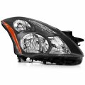 Ocpty Headlight Assembly Replacement For Nissan Altima Sedan 4dr 2010-2012 Black Housing Amber Reflector Clear Lens Pair Bulbs