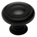 Cosmas 5 Pack 7708fb Flat Black Cabinet Hardware Round Knob 1-1 4 Diameter 
