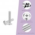 Uxcell M6x35mm Flat Round Head Phillips Screws 25pcs 304 Stainless Steel Drive Machine Full Thread Bright Finish Furniture