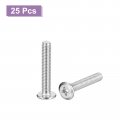 Uxcell M6x35mm Flat Round Head Phillips Screws 25pcs 304 Stainless Steel Drive Machine Full Thread Bright Finish Furniture