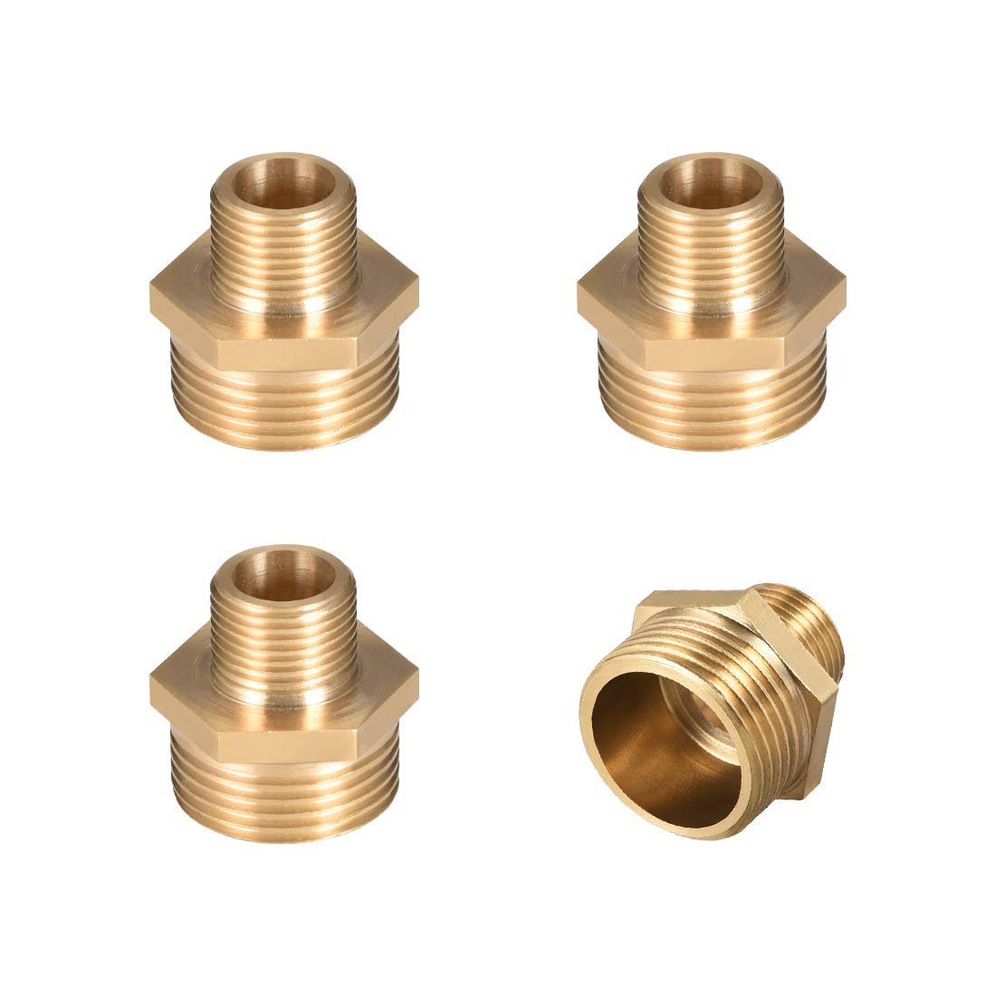 Brass Male To Straight Pipe Reducing Hex Fitting G3 8 X 4 Connector 4pcs