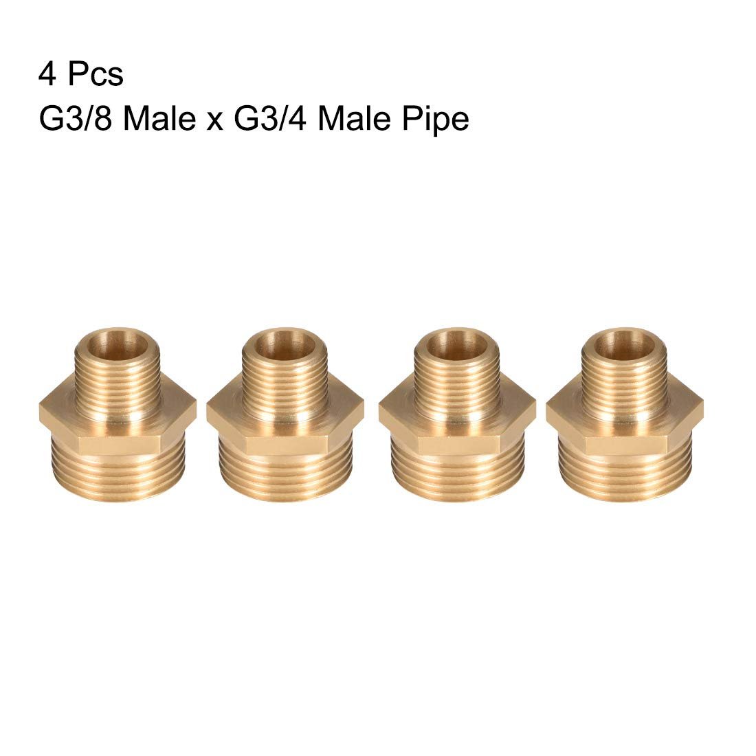 Brass Male To Straight Pipe Reducing Hex Fitting G3 8 X 4 Connector 4pcs